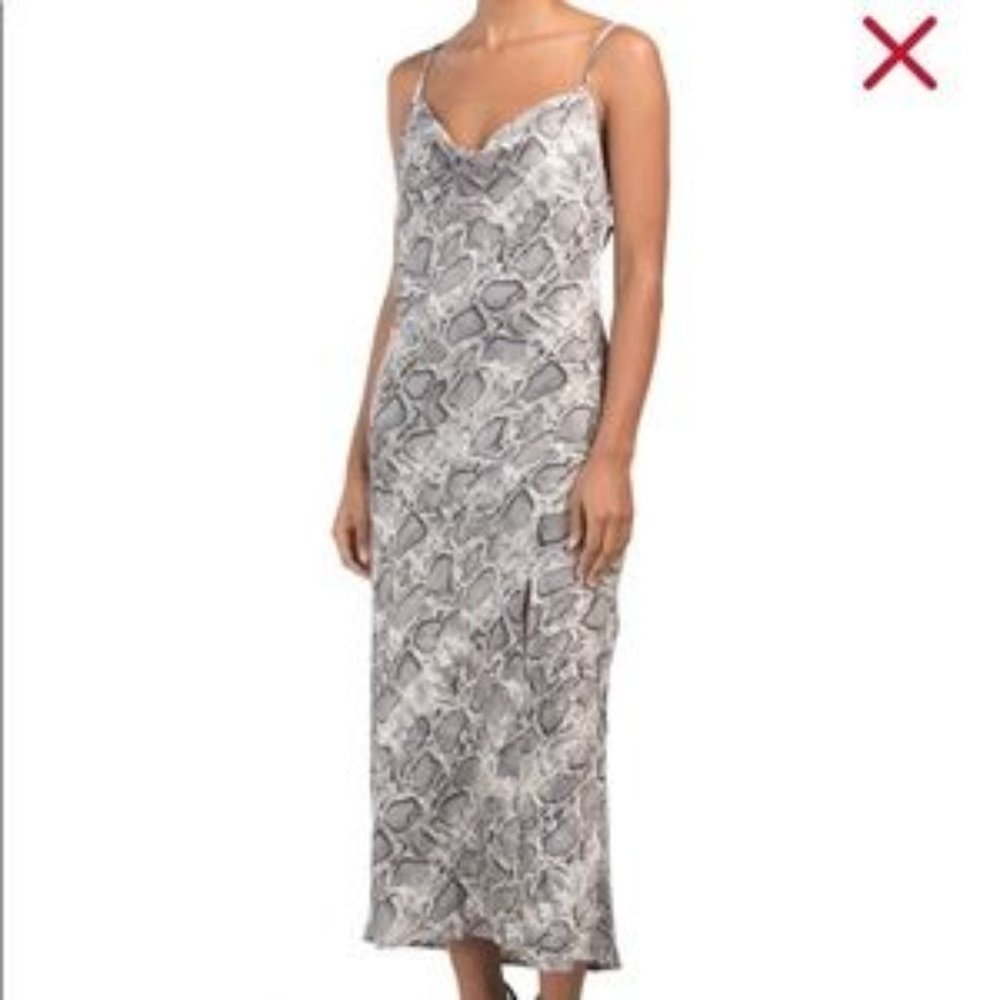 Snake print slip dress